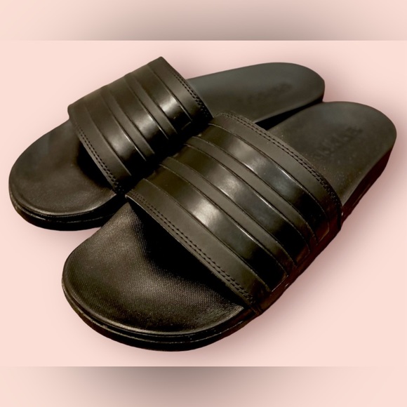adidas Shoes - Adidas, Sz M8/W9, Black, Adilette Comfort Slides - EUC